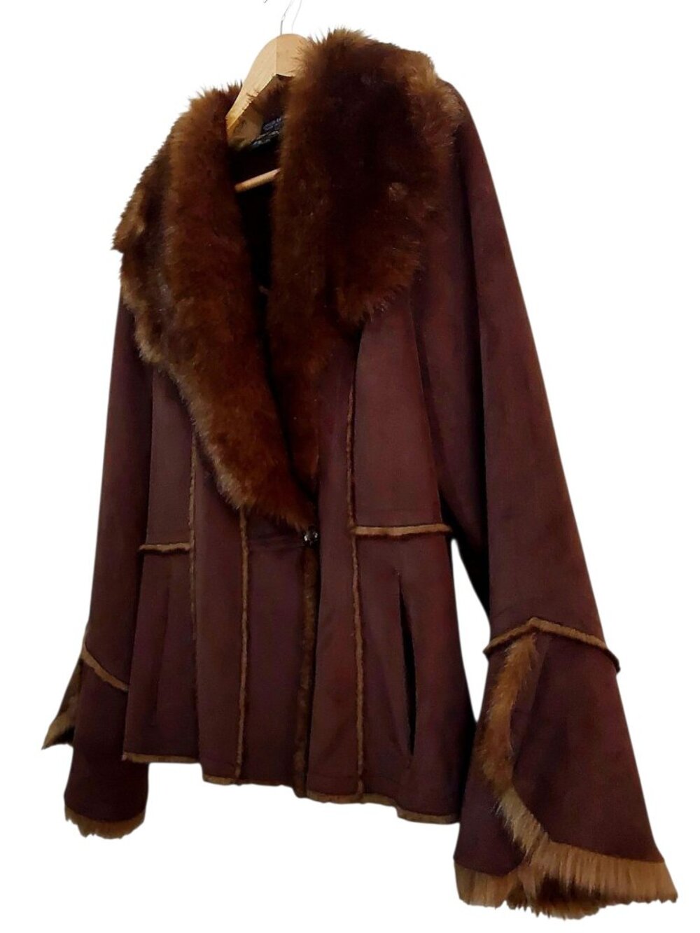 Penny Lane Vintage Y2K Coat Afghan Faux Shearling Boho/Festival/Winter EUC - L - Picture 4 of 9
